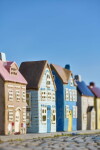 Ib Laursen Kameninový svícen Nyhavn Yellow Door, modrá barva, keramika