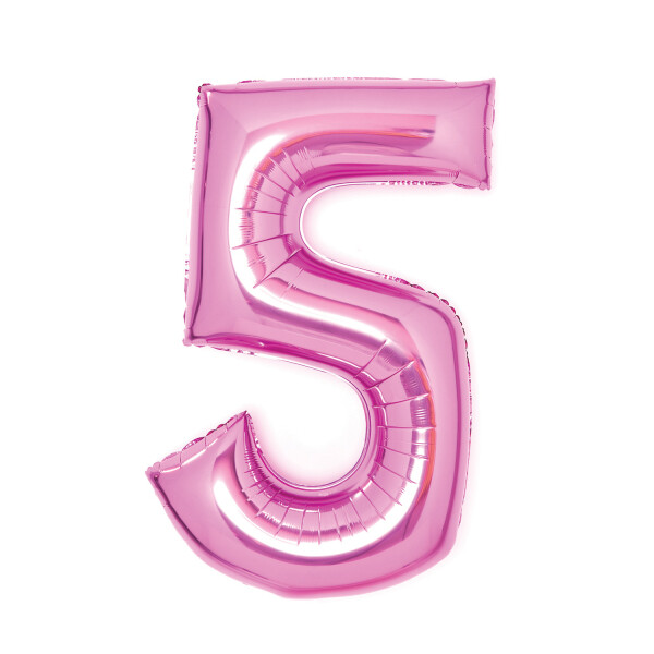 Balónek fóliový číslo 5 růžový 66 cm Amscan Balónek fóliový číslo 5 růžový 66 cm Amscan