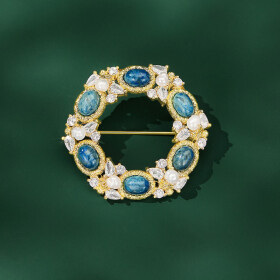 Luxusní brož ve tvaru věnce Azzurra, Modrá