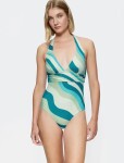 Dámské jednodílné plavky Summer Mix & Match OP Plunge pt - Triumph světlá kombinace modré (M007) 040B