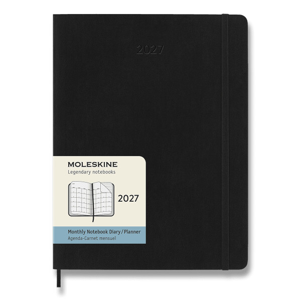 Diář MOLESKINE 2027 měsíční měkký černý XL