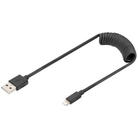 Digitus USB kabel USB 2.0 Apple Lightning konektor, USB-Mini-A zástrčka 1.00 m černá oboustranně zapojitelná zástrčka, dvoužilový stíněný, flexibilní - Digitus AK-600433-006-S USB, USB 2.0 USB A, 1m, černý