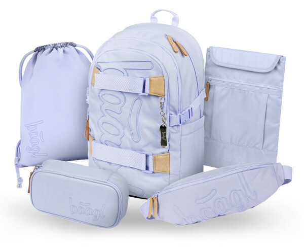 5 SET Skate Lilac: batoh, penál, sáček, ledvinka, obal na notebook