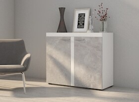 FRONTI Komoda RUMBA 2F Bílá +beton
