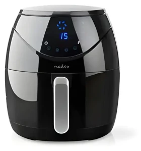 Nedis černá / Horkovzdušná fritéza / 6,5 l / Časovač: 60 min / digitální (KAAF250EBK)