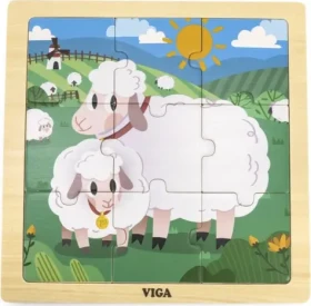 VIGA Dřevěné puzzle Ovečky
