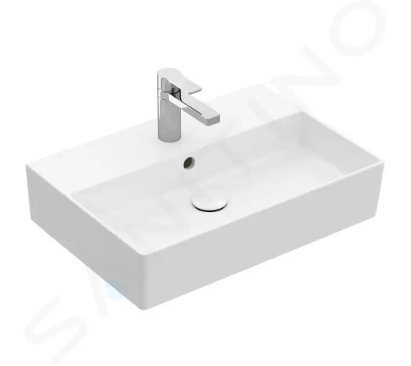 VILLEROY & BOCH - Memento 2.0 Umyvadlo 500x420 mm, s přepadem, otvor pro baterii, CeramicPlus, alpská bílá 4A2250R1