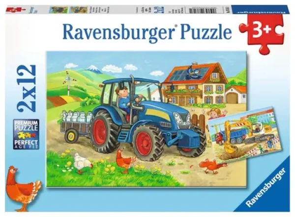 Ravensburger 2 x 12 kusů staveniště a farma