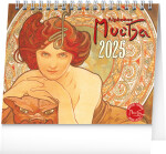 Kalendář 2025 stolní: Alfons Mucha, 16,5 13 cm