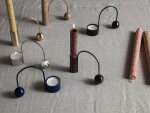 Ferm Living Kovový svícen Brass Balance Candle Holder, zlatá barva, kov
