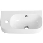 CERANO - Umývátko keramické - nástěnné - Arco - levá - bílá lesklá - 45x25,5 CER-680344