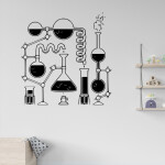 Samolepka Chemie Barva: černá, Velikost: 60 x 61 cm