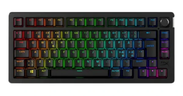 HyperX Alloy Rise 75 Wireless černá / Mechanická herní klávesnice / RGB podsvícení / bezdrátová / USB-C (91Y91AA)