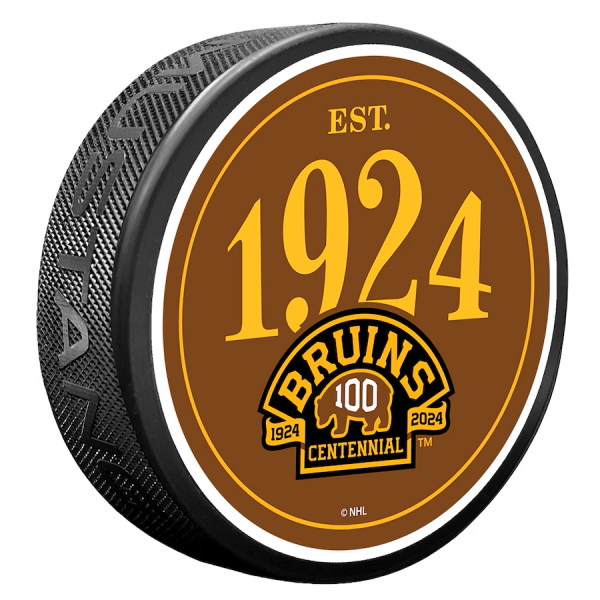 Mustang Puk Boston Bruins NHL 100th Anniversary Commemorative Hockey Puck Year