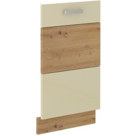 Dvířka na vestavnou myčku nádobí Artisan ZM 713x596 Barva korpusu: Dub artisan, Barva dvířek: Krémový lesk