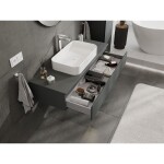 MEXEN/S - Orio koupelnová skříňka pod umyvadlo 120 cm s deskou, 1 šuplík, grafit mat 91A10-12023-1-BFC66