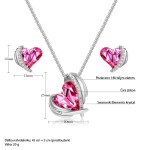 Souprava náhrdelníku a náušnic Swarovski Elements Amorita Bianca, Růžová 45 cm + 5 cm (prodloužení)