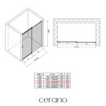 CERANO - Sprchové posuvné dveře Santoro - pravá - 6 mm - chrom, mléčné sklo - 120x195 CER-663244