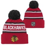 Outerstuff Dětská předškolní zimní čepice Chicago Blackhawks NHL 3rd Jersey Jacquard Cuff Pom