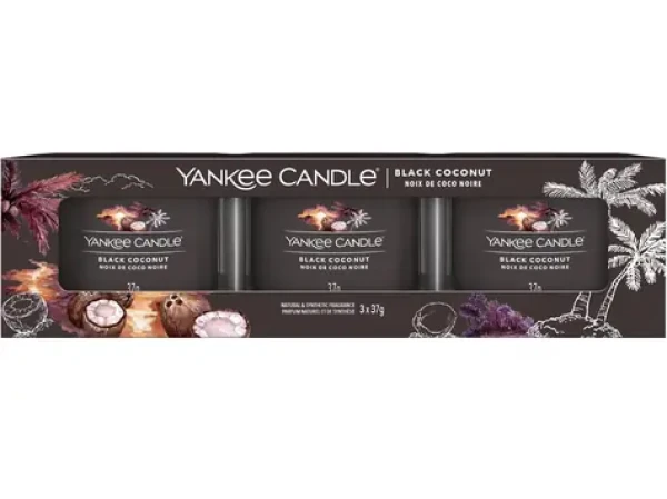 Yankee Candle BLACK COCONUT 3x 37 g