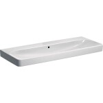 GEBERIT - Smyle Square Dvojumyvadlo 120x48 cm, s přepadem, bez otvoru pro baterii, bílá 500.225.01.1