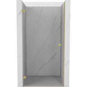 MEXEN/S - Lunar-B sprchové dveře křídlové levé 95, transparent, zlatá kartáčovaná 832-095-000-55-00-L