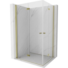 MEXEN/S - Mist-F Duo sprchový kout skládací dveře levá 85 x 80, transparent, zlato 8A6-085L-080P-50-00
