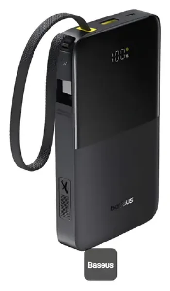 Baseus EnerFill FC51 Bipow2 Pro černá / Powerbanka / 10 000 mAh / 22,5W / vestavěný USB-C kabel (E0027600)