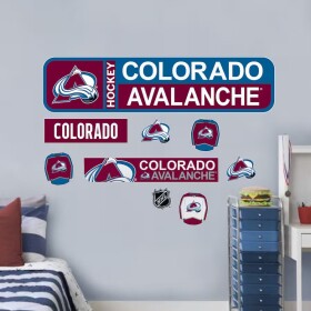 Mustang Drinkware Samolepky na Stěnu Colorado Avalanche NHL Repositionable Street Signs Wall Decal Set