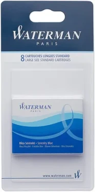 WATERMAN Inks Long Standard serenity modrá 8ks / Inkoustové bombičky / do plnicích per WATERMAN (S0713021)