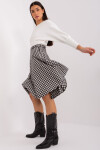 Dámská pletená sukně LK SD 508387 1.12P Bílá s černou - FPrice černo - bílá M-38