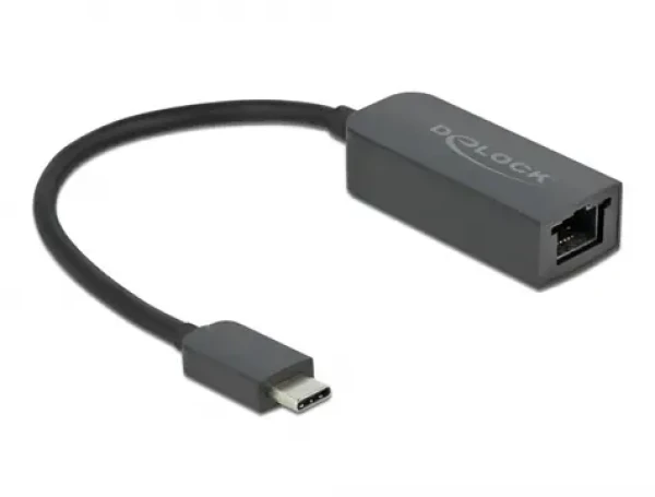 Delock Adaptér USB Type-C (M) - 2.5 Gigabit LAN kompaktní 0.16m černá (66645)