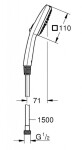 GROHE - Vitalio Comfort Sprchová hlavice s hadicí 150 cm, 2 proudy, chrom 26973001