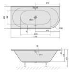 POLYSAN - VIVA L asymetrická vana 175x80x47cm, bílá 70119
