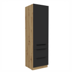 Vysoká potravinová skříňka Aria 60 DKS-210 3S 1F - Premium Box Barva korpusu: Černá, Barva dvířek: GR - Graphite AFM
