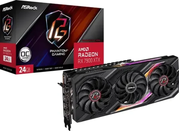 ASRock Radeon RX 7900 XTX Phantom Gaming OC / 2455MHz / 24GB GDDR6 / 384-bit / 3x DP + 1x HDMI / 1000W (90-GA3YZZ-00UANF)