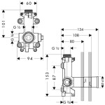 AXOR - Montážní tělesa Těleso pro sprchový modul 28486180