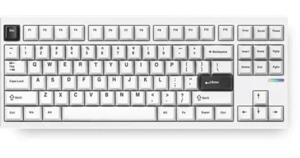 MCHOSE GX87 Ultra Vintage šedá / herní bezdrátová klávesnice / mechanická / Vintage White / 2.4GHz / BT / US Layout (MC-GX87-A5)