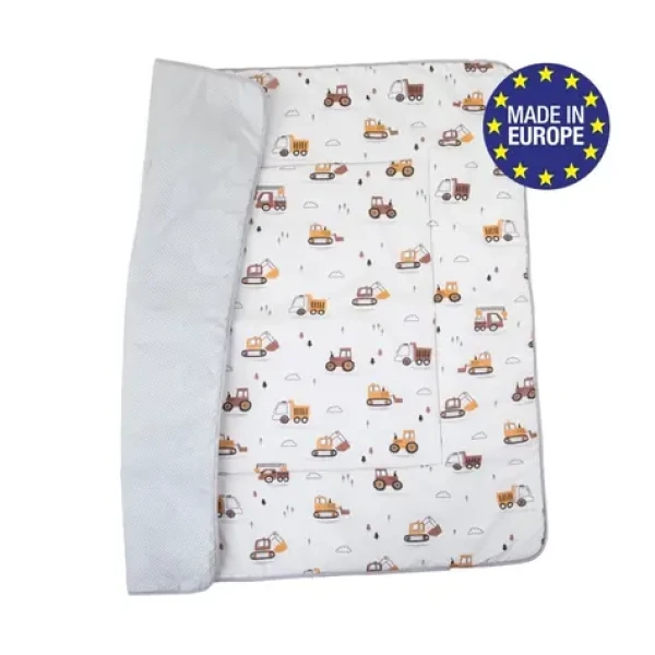 Bomimi HRACÍ deka 120x120, bavlna, oboustranná, malý stavitel (BO2302WHT042)