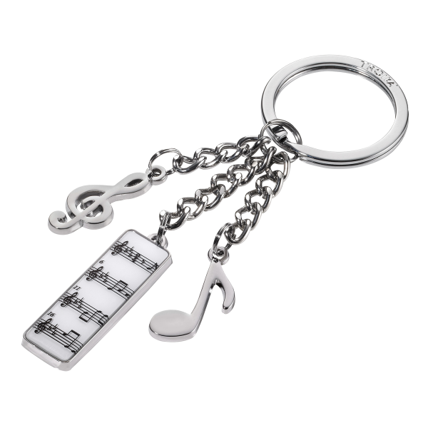 TROIKA klíčenka - noty, houslový klíč, notový sešit \" 5th Symphony \", kovová, mix barev