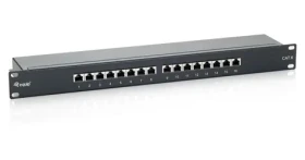 Equip Patch panel 16x RJ45 Cat6 FTP černá / Patch panel / 19" / 1U / 250 MHz / pozlacené kontakty (326416)