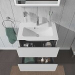 DURAVIT - L-Cube Umyvadlová skříňka Compact, 55x62x39 cm, 2 zásuvky, lesklá bílá LC625602222
