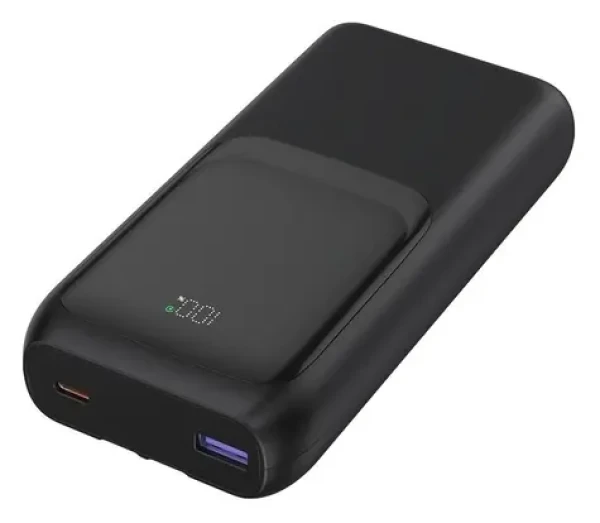Gembird PB20-PD20-LCD-01 černá / Powerbanka / 20000 mAh / 20 W / integrované kabely (PB20-PD20-LCD-01)