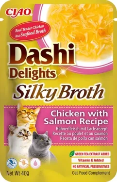 Churu Dashi Delights vývar kuře s lososem 40 g / Kapsičky pro kočky
