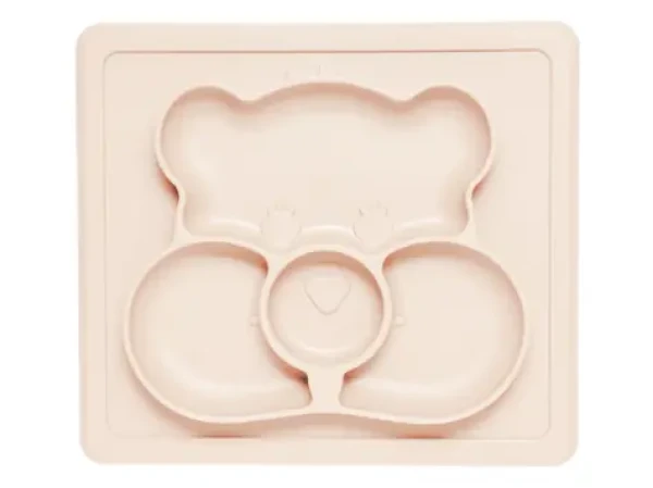 Kidnort Retter Silikonový dělený talíř s podložkou světlý (KNSIL000002)