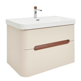 Koupelnová skříňka s umyvadlem a baterií SAT Fusion 77,5x53x45 cm pískově béžová mat SATFUSION280BEMWBA SATFUSION280BEMWBA