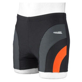 AQUA SPEED Plavecké šortky Sasha Black/Grey/Orange Pattern 310 XXXL