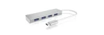 IcyBox IB-HUB1425-C3 USB Hub stříbrná / 4x USB 3.0 / s připojením USB-C (IB-HUB1425-C3)