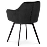 Jídelní židle, černá, sametová látka, DCH-425 BK4