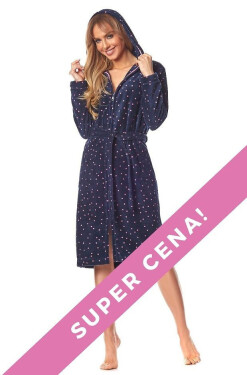 Župan L&L 9156 ZPPR dámský dlouhý S-2XL tmavě modrá S-160/94/102